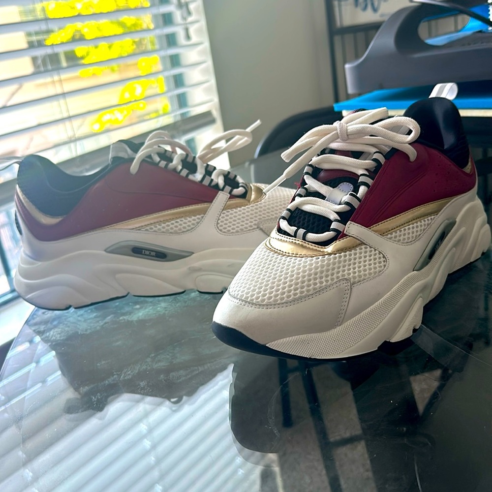 Men’s B22 Christian Dior Shoes Worn Once Black, White, Burgundy